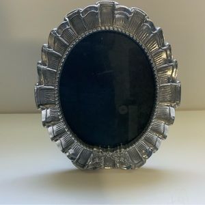 *Heavy Fluted Carved Metal Table Top Photo Frame